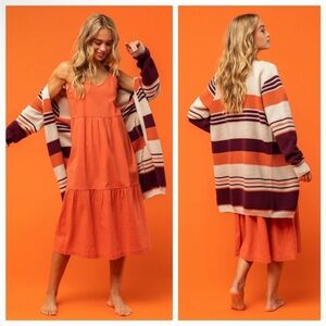 ROXY Ribbed Cardigan ‘Under The Sun’ Long Open Shawl Neck Size Small EUC